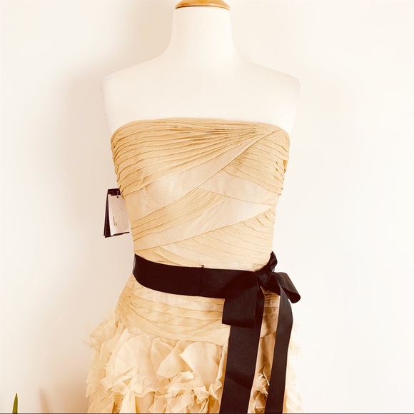 COPY - NEW Tadashi Shoji strapless ruffle chiffon gown - Picture 5 of 8